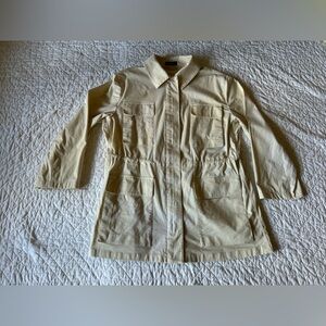 Theory Cream Anorak Chino Utility Jacket with Four Pockets